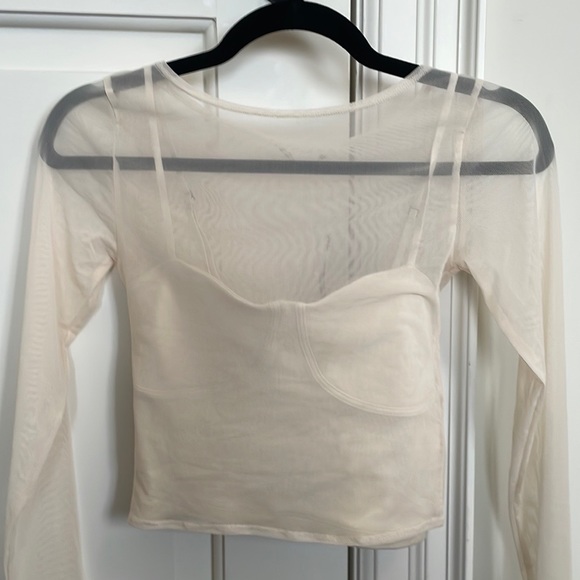 Long-Sleeve Mesh Corset Top - Picture 7 of 7